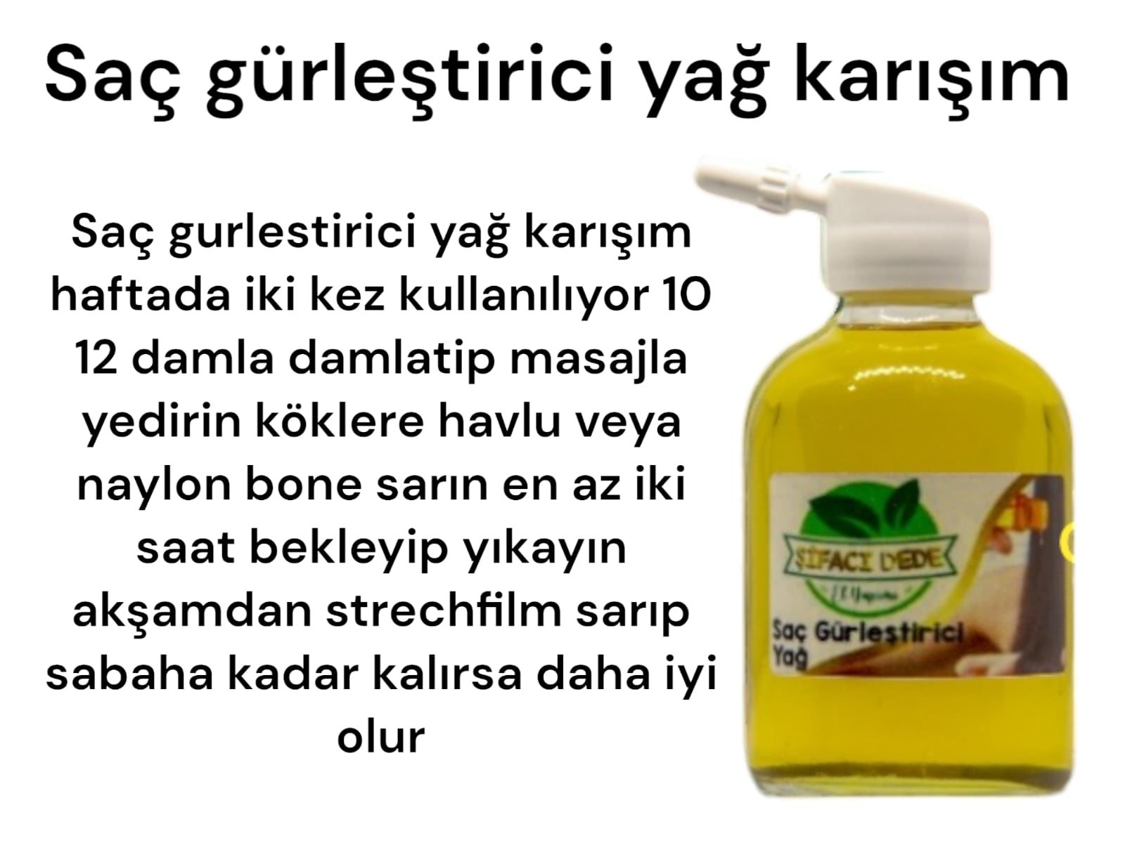 Saç gürleştirici yağ karışım
